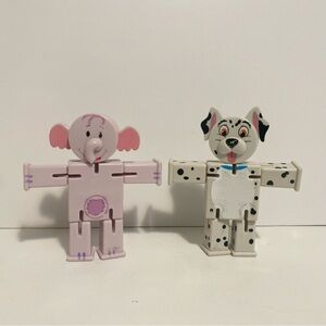 Disney Stretchy Figure Lot 101 Dalmatian Dog Winnie the Pooh Heffalump Vintage